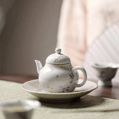 Gu Qing Small Floral Tea Pot