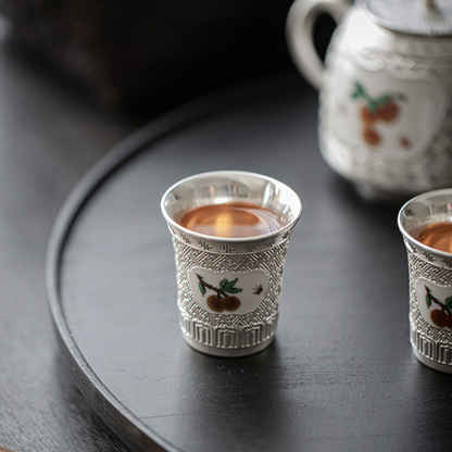 999 Sterling Silver Litchi Small Tea Cup