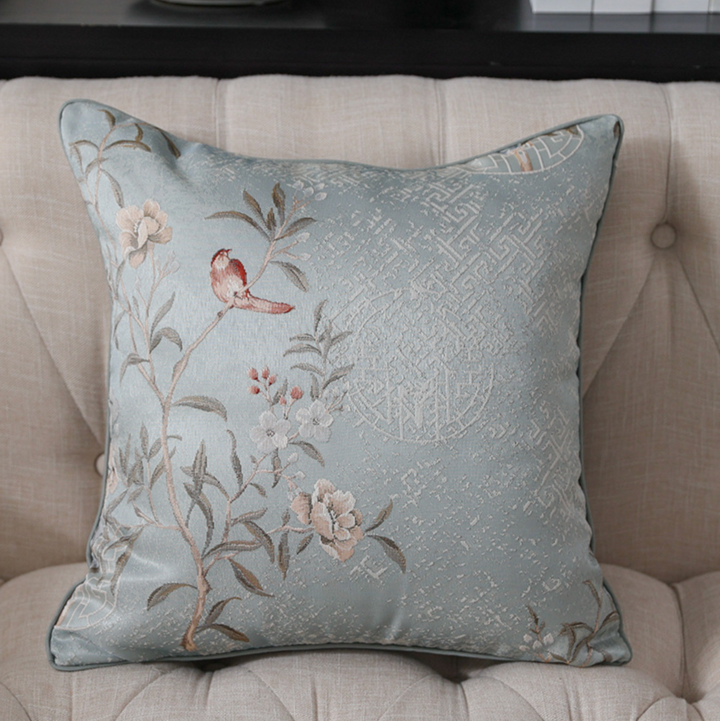 Celestial Garden Embroidery Pillow Cover