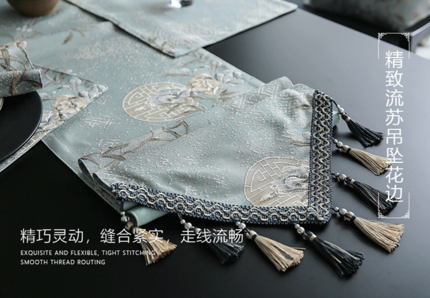 Celestial Garden Embroidery Table Runner