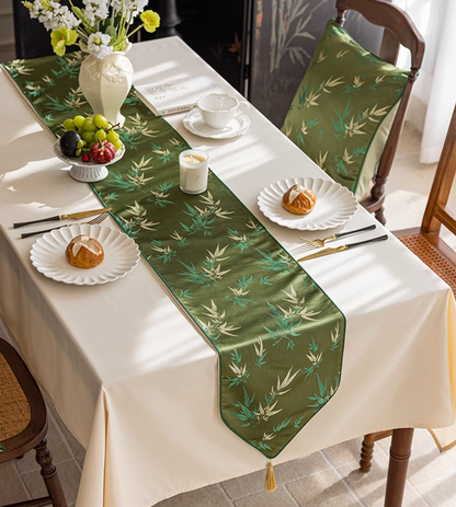 Jade Bamboo Embroidery Table Runner