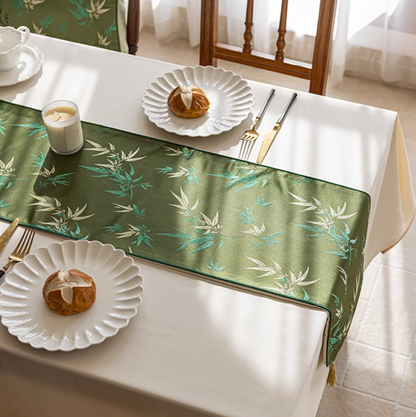 Jade Bamboo Embroidery Table Runner