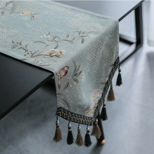 Celestial Garden Embroidery Table Runner