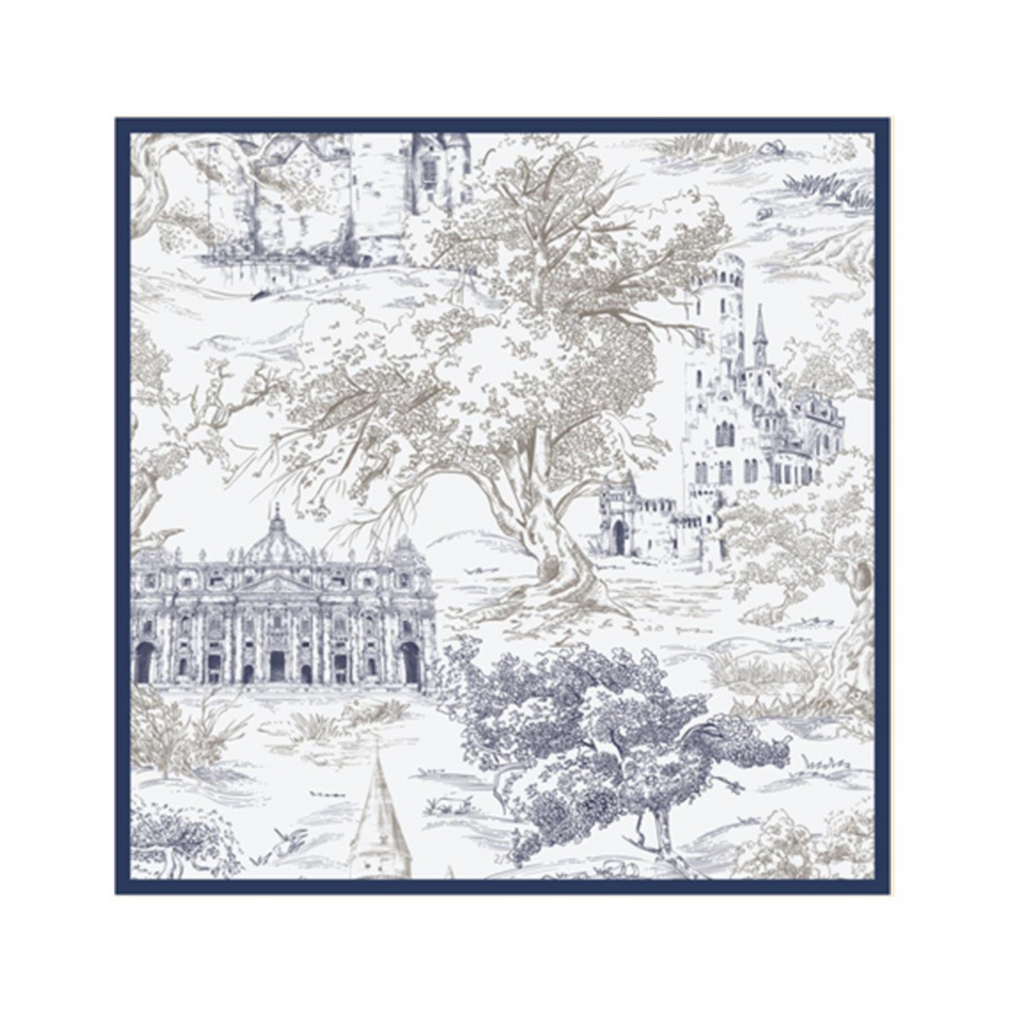 Forest Castle Mulberry Silk Scarf (86cm)