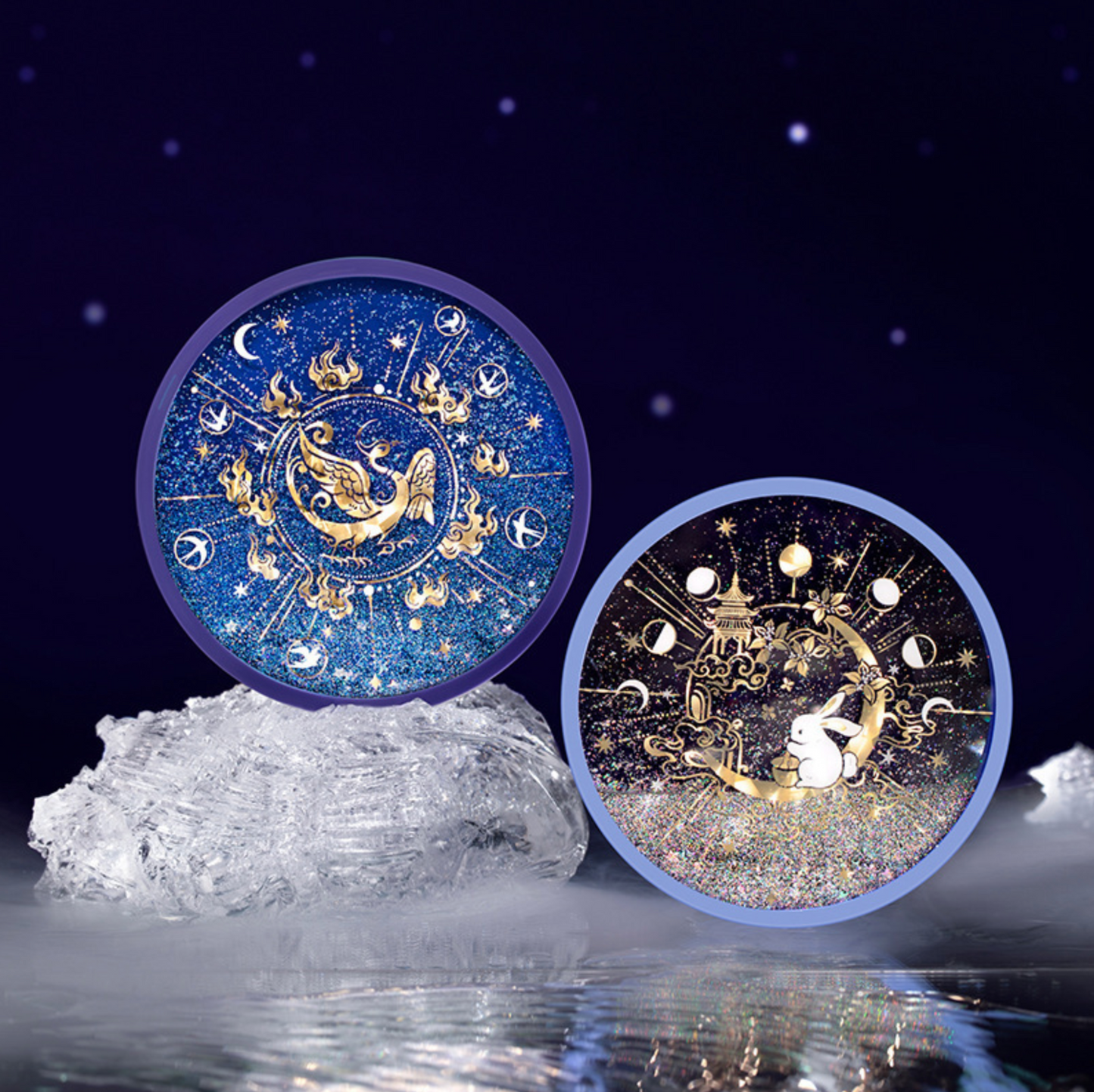 Celestial Golden Bird & Jade Rabbit Coasters Gift Set