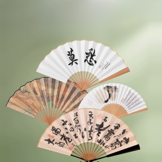 Traditional Chinese Calligraphy Folding Fans Gift Set