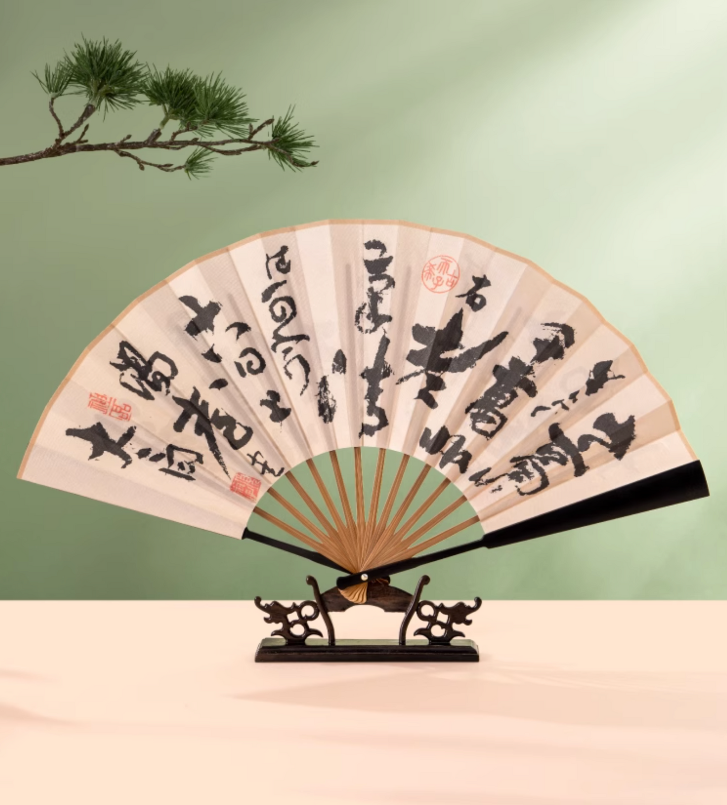 Traditional Chinese Calligraphy Folding Fans Gift Set
