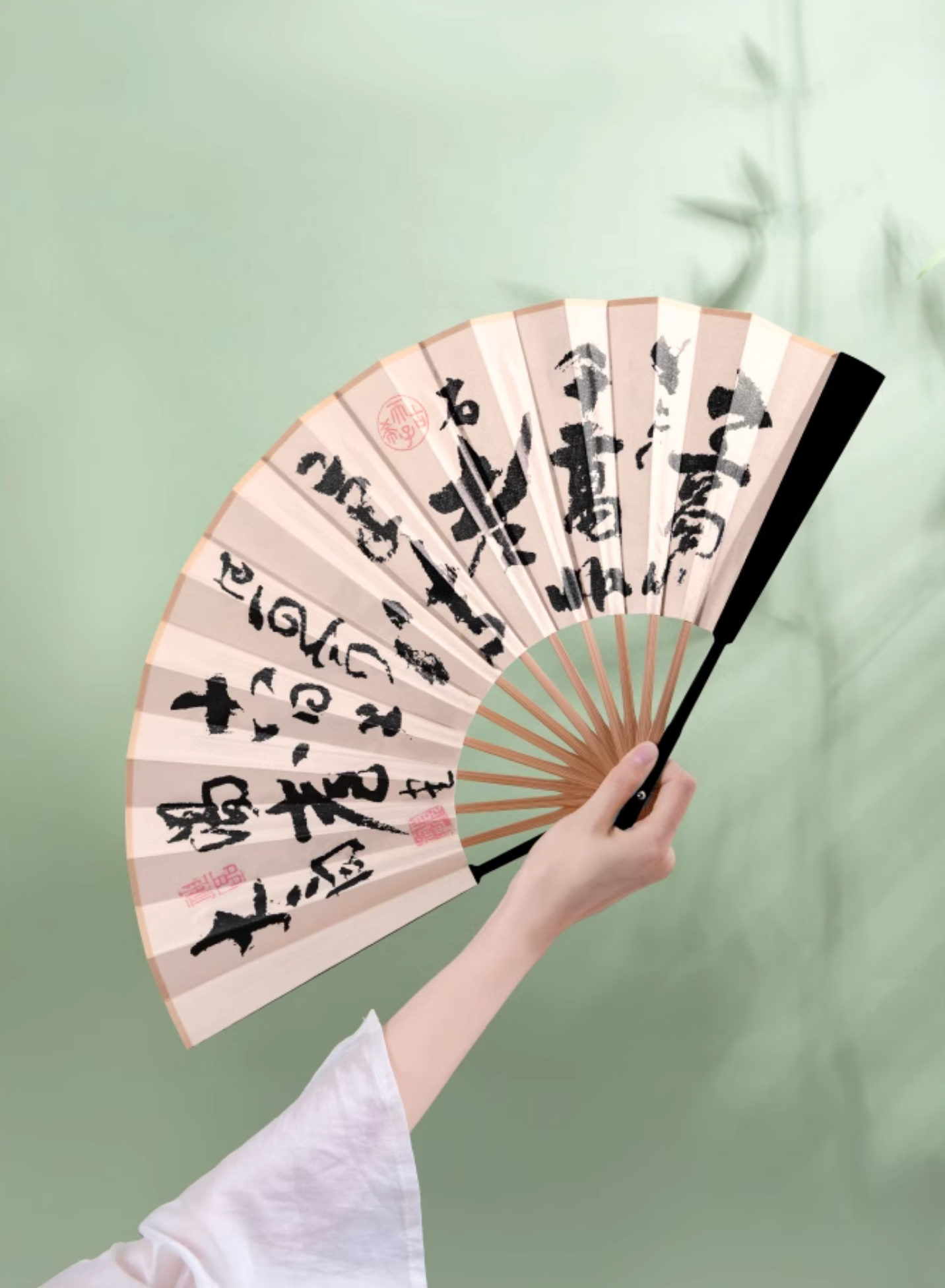 Traditional Chinese Calligraphy Folding Fans Gift Set