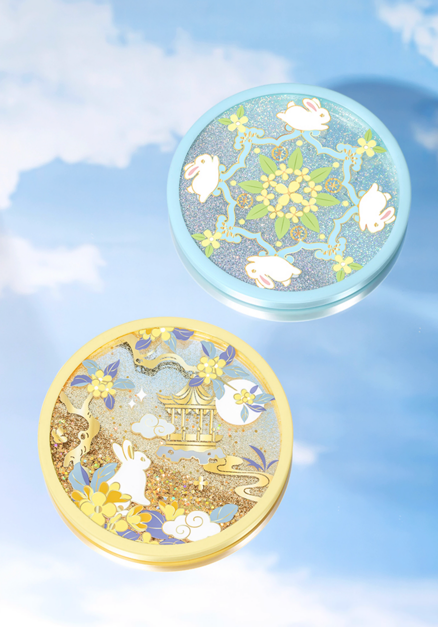 Jade Rabbit Glitter Quicksand Coasters Gift Set