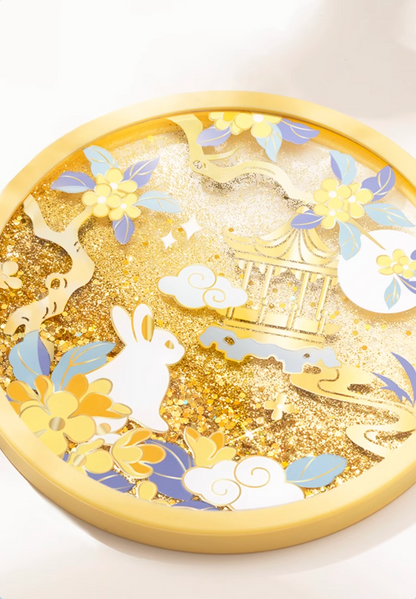 Jade Rabbit Glitter Quicksand Coasters Gift Set