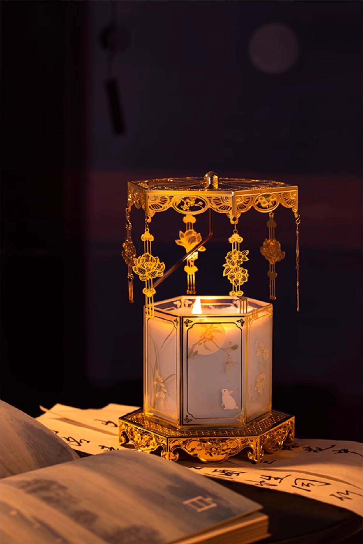 Floral God Carousel Lantern Candle Gift Set
