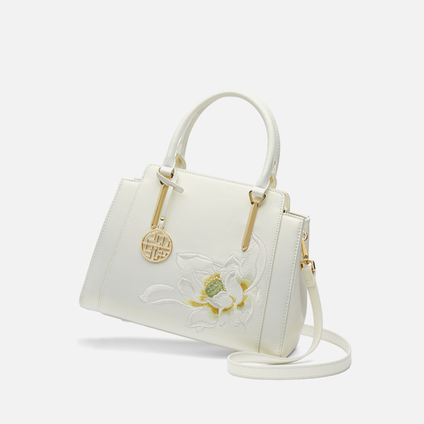 Lotus Poetry Satchel Tote Bag