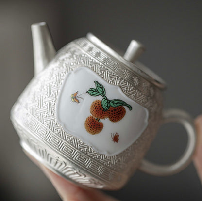 999 Sterling Silver Lychee Tea Pot