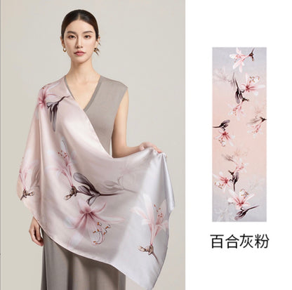 Blush Mist Mulberry Silk Scarf (170x53cm)