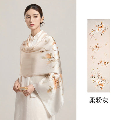 Ethereal Haze Mulberry Silk Scarf (170x53cm)