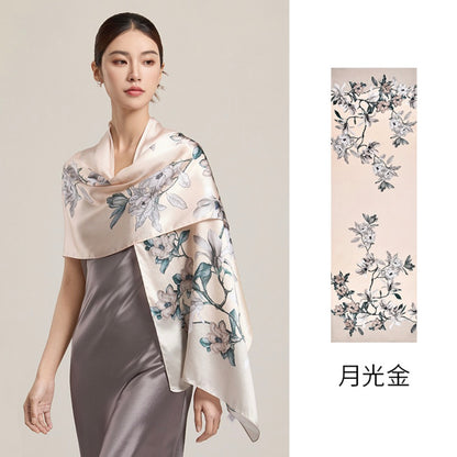 Moonlight Whisper Mulberry Silk Scarf (170x53cm)