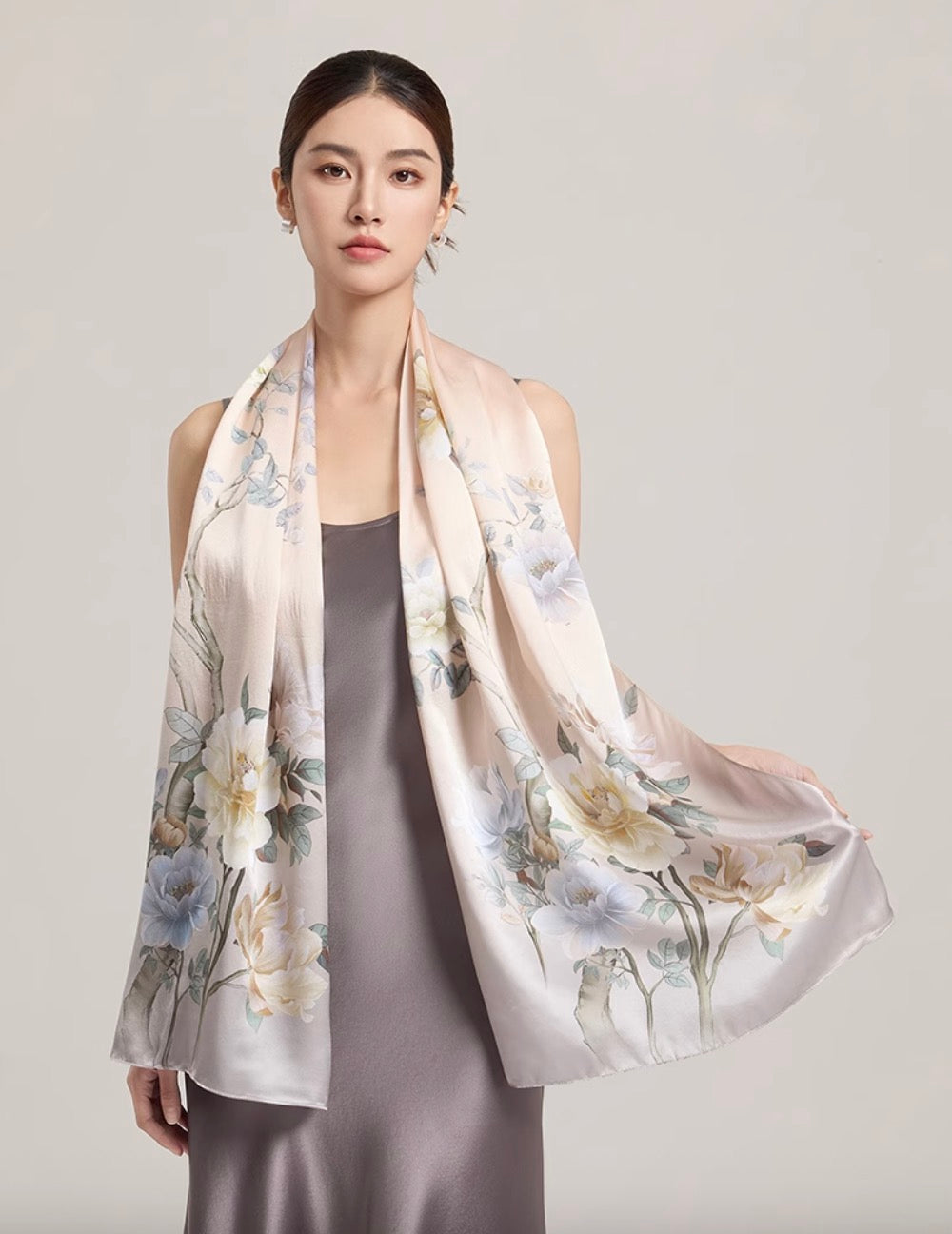 Champagne Dust Mulberry Silk Scarf (170x53cm)