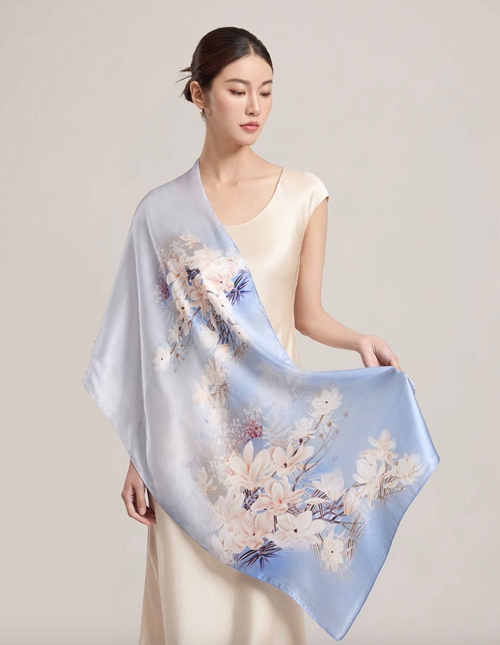 Celadon Mist Mulberry Silk Scarf (170x53cm)