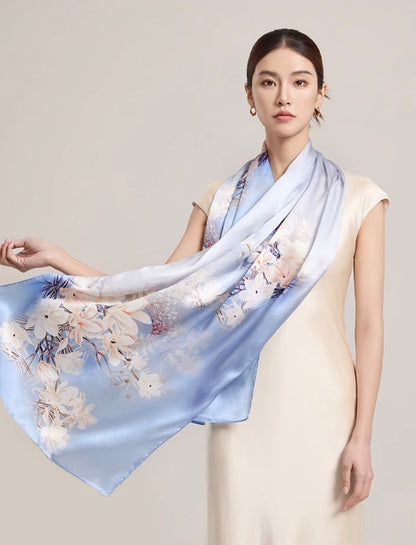 Celadon Mist Mulberry Silk Scarf (170x53cm)