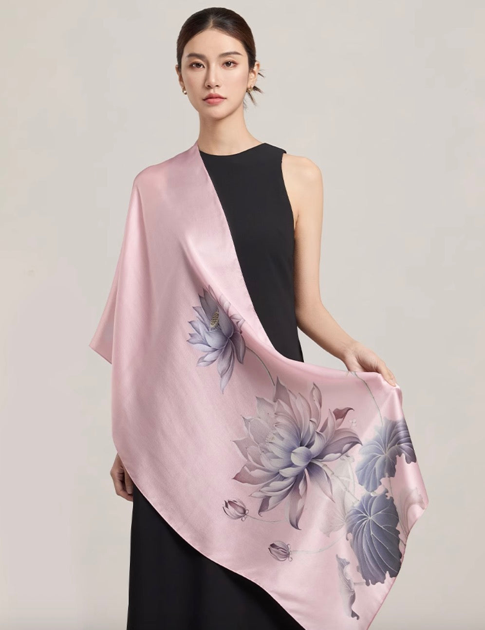 Blush Serenity Mulberry Silk Scarf (170x53cm)