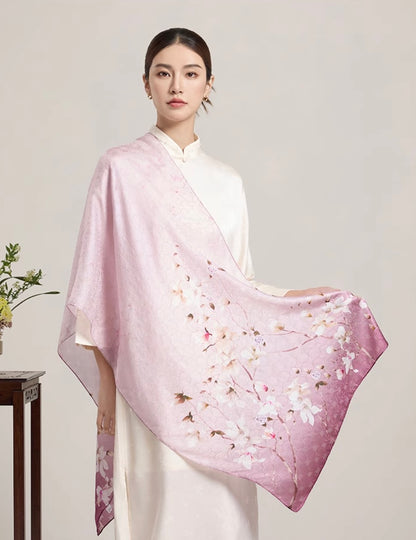 Dusk Whisper Mulberry Silk Scarf (170x53cm)