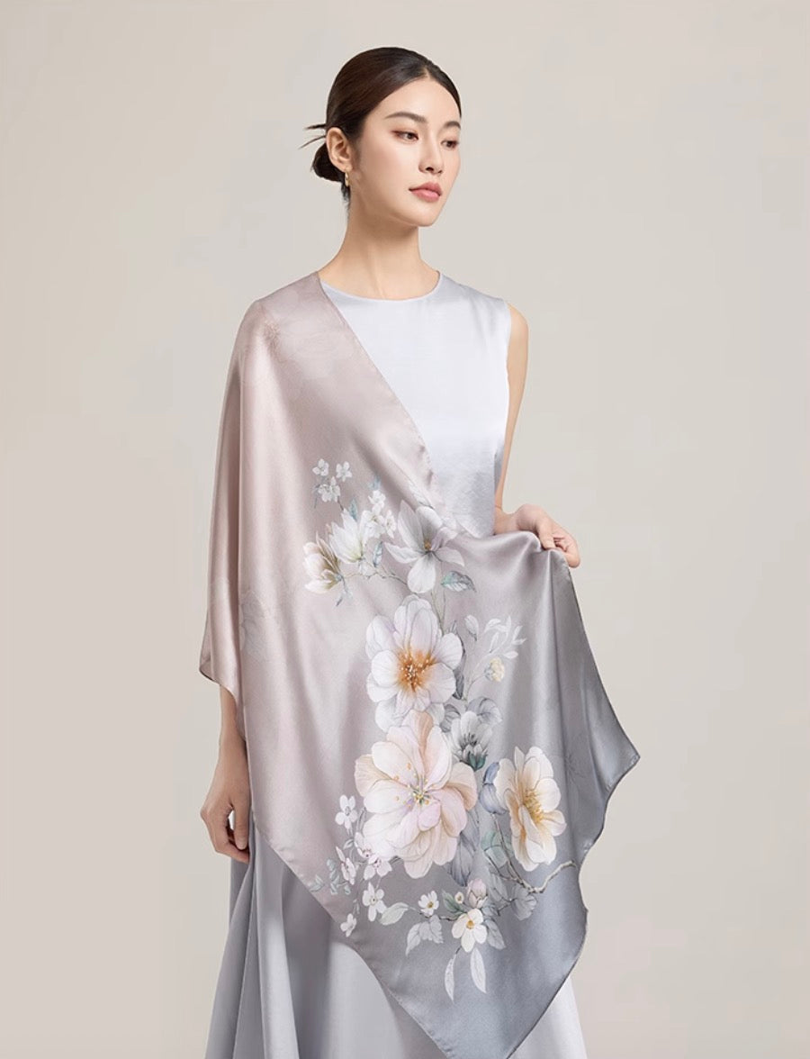 Serene Veil Mulberry Silk Scarf (170x53cm)