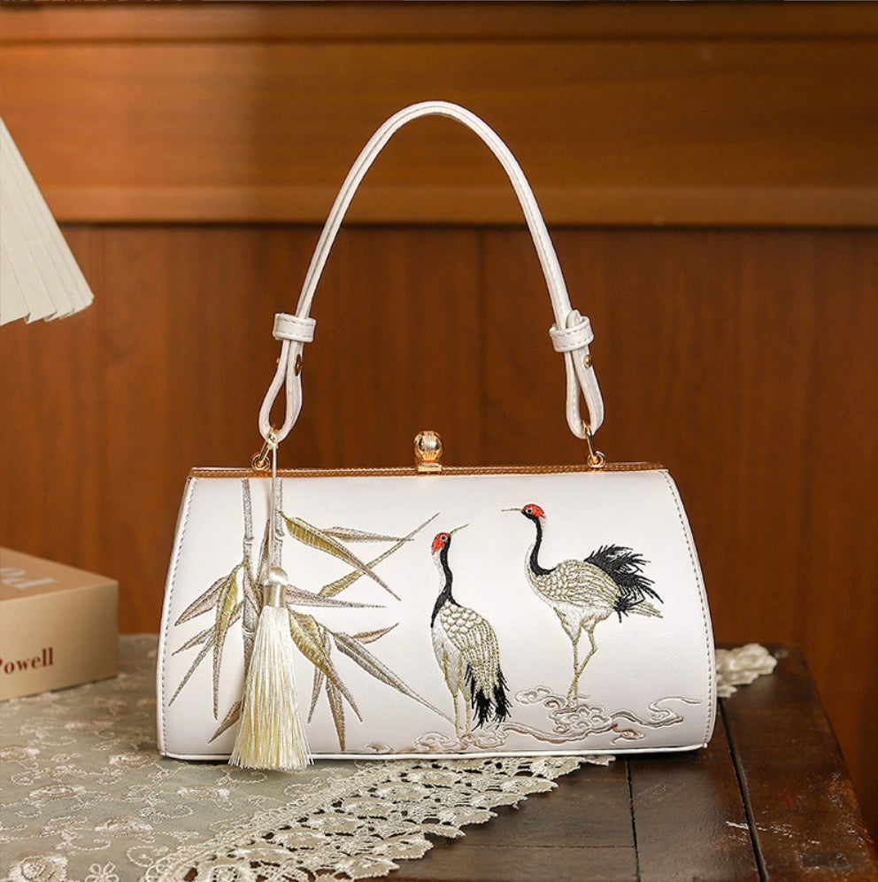 Tang Bloom Bamboo Clutch