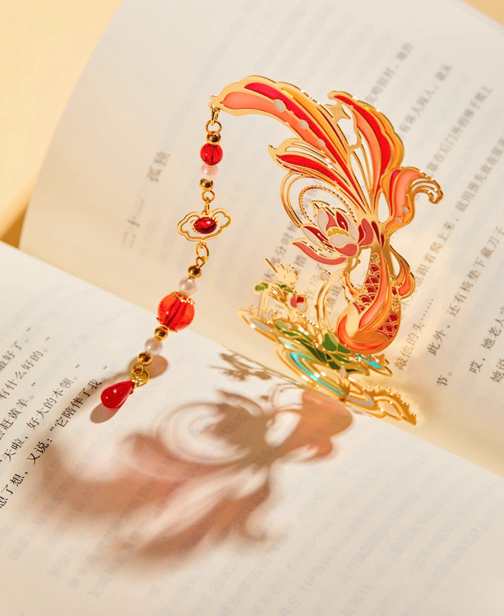Wishful Koi & Auspicious Cat Bookmark Set
