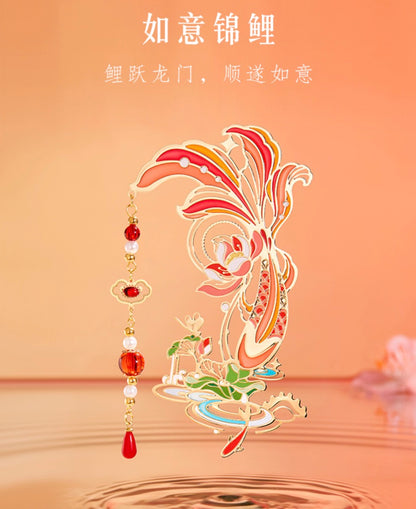 Wishful Koi & Auspicious Cat Bookmark Set