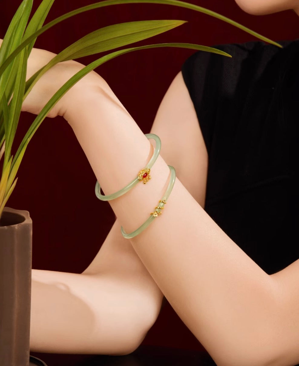 Imperial Ruyi Jade Bangle Duo Gift Set