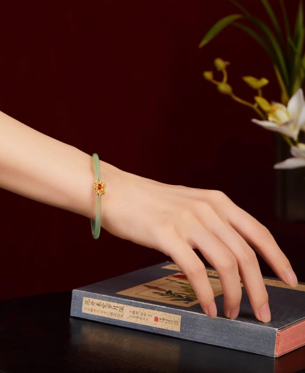 Imperial Ruyi Jade Bangle Duo Gift Set