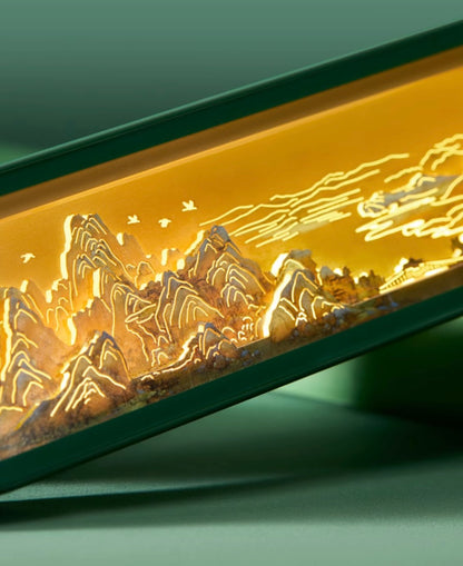 'A Thousand Li of Rivers and Mountains' Paper Carving Night Light Gift Set