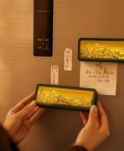 'A Thousand Li of Rivers and Mountains' Paper Carving Night Light Gift Set