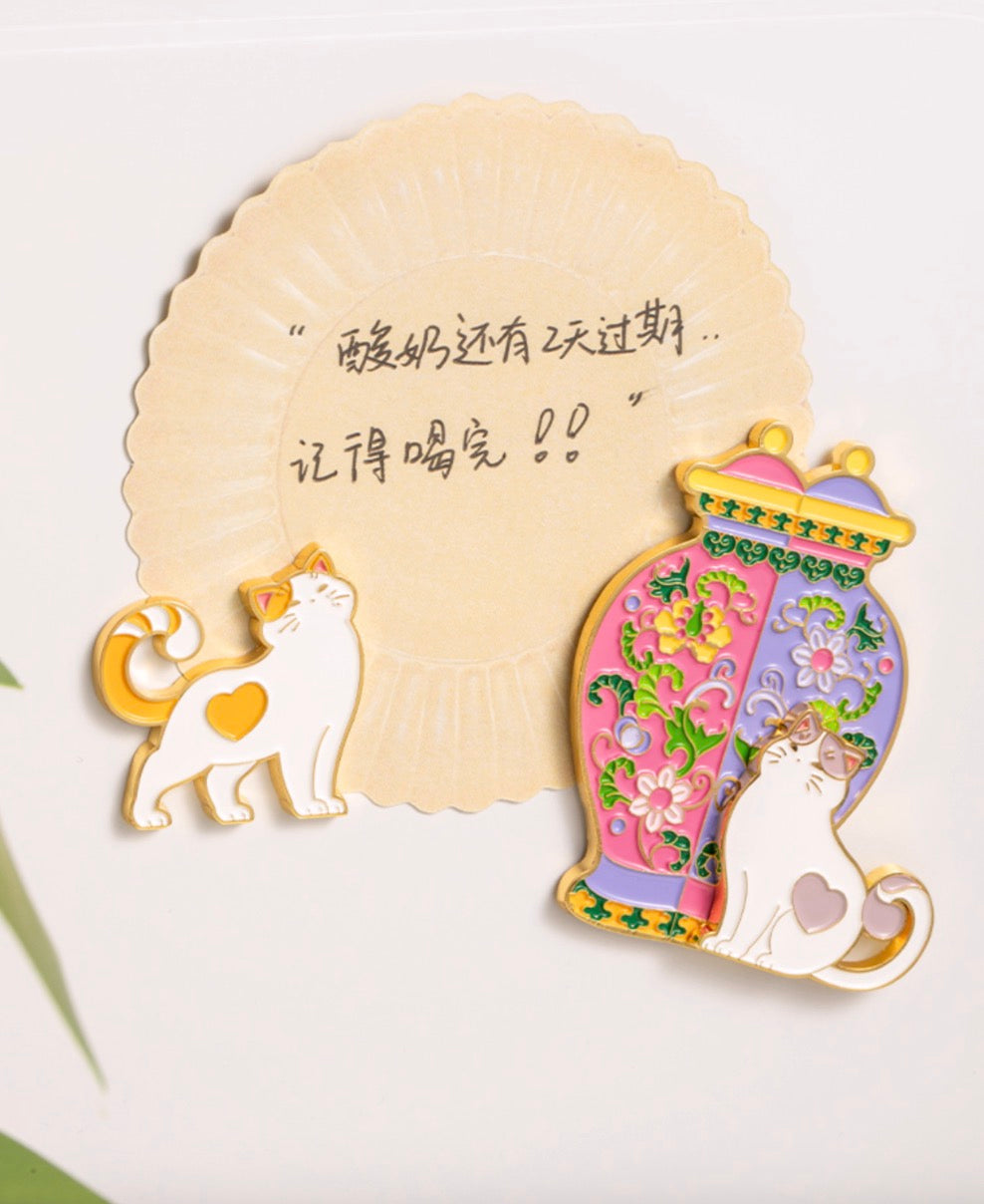 Whimsical Palace Cat Fridge Magnet Gift Set