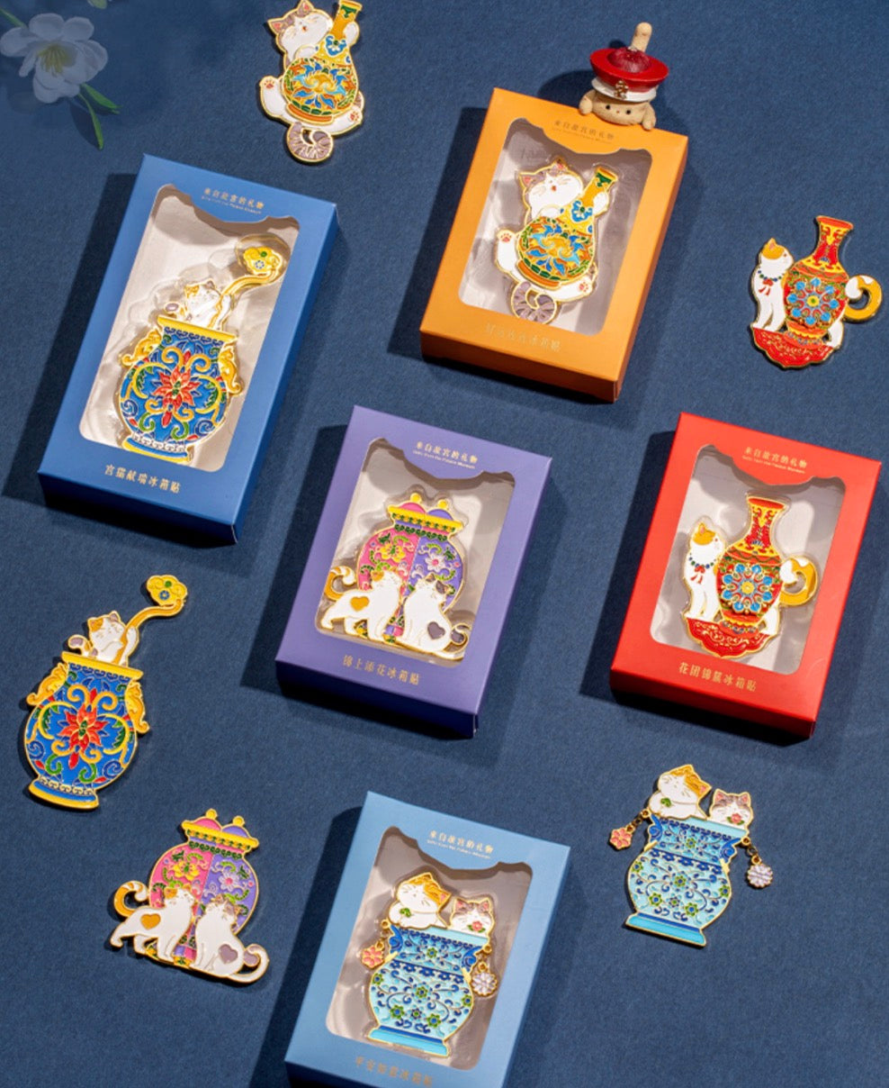 Whimsical Palace Cat Fridge Magnet Gift Set