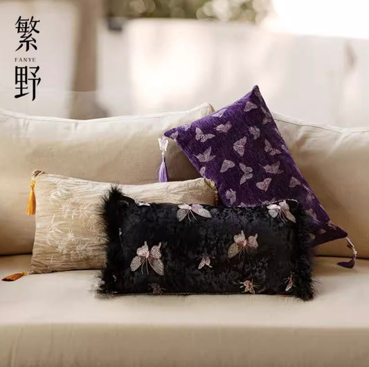 Whispering Embers Silk Pillow