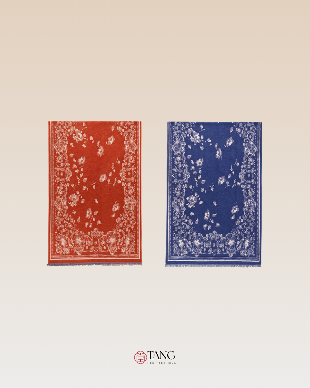 Serene Blossoms Brushed Silk Shawl / Scarf