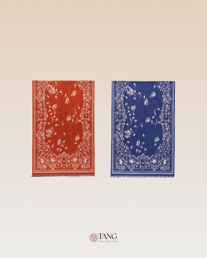 Serene Blossoms Brushed Silk Shawl / Scarf