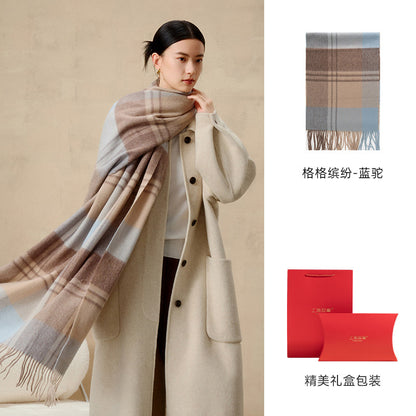 Prismatic Check Reversible Wool Scarf / Shawl