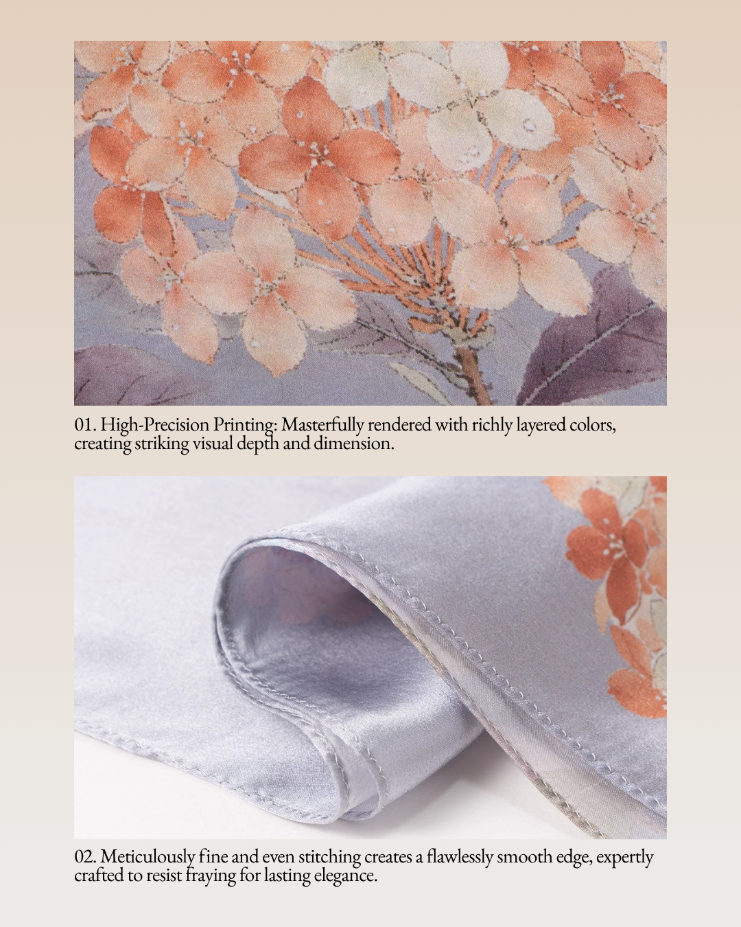 Silken Garden Printed Mulberry Silk Shawl / Scarf