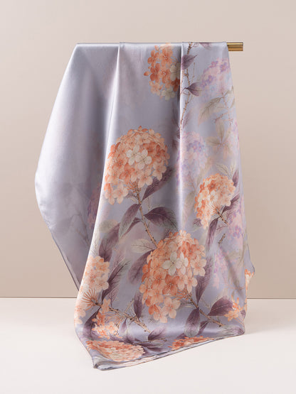 Silken Garden Printed Mulberry Silk Shawl / Scarf
