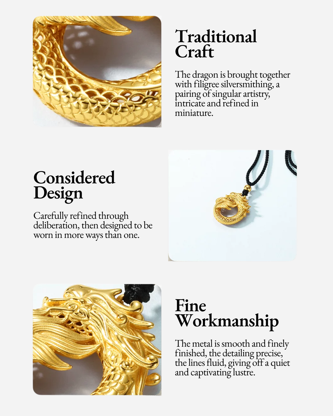 Sovereign Dragon Fortune Ring Pendant Necklace