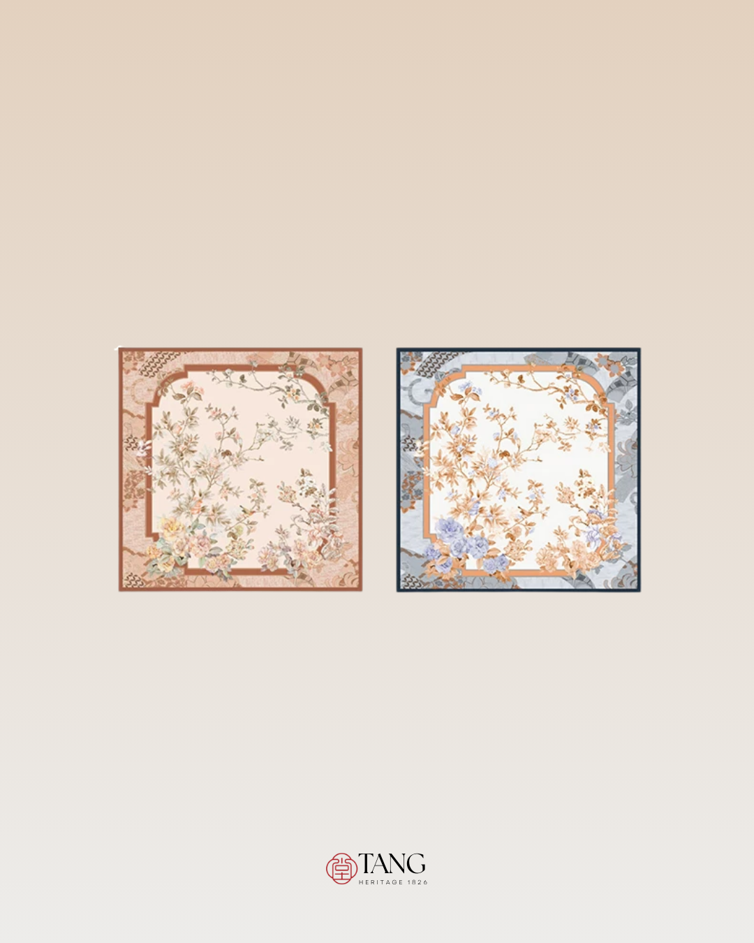 Spring Window Double-Sided Printed Mulberry Silk Square Scarf
