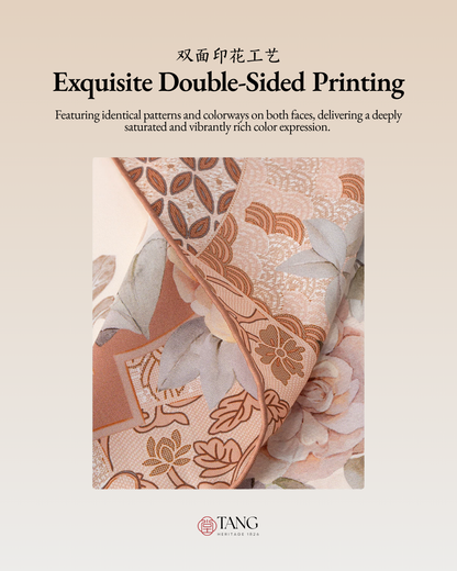 Spring Window Double-Sided Printed Mulberry Silk Square Scarf