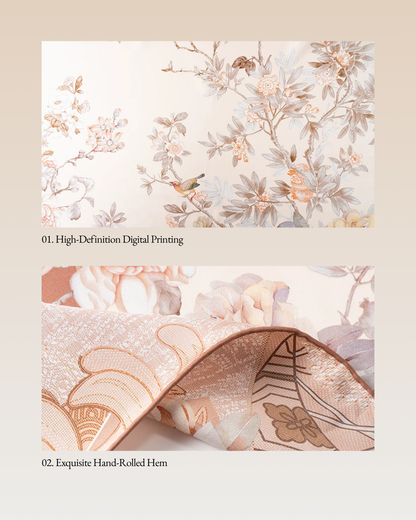 Spring Window Double-Sided Printed Mulberry Silk Square Scarf