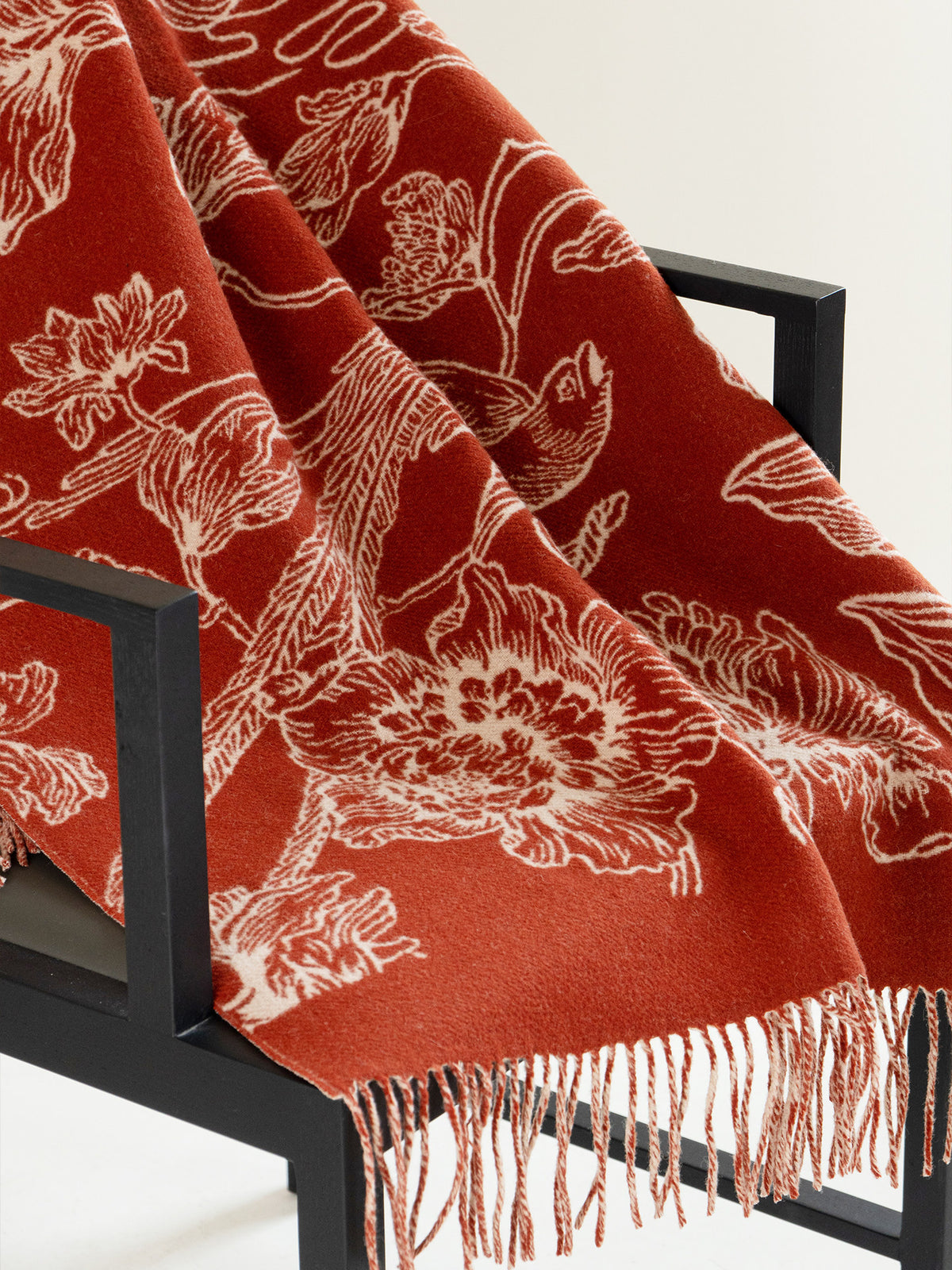 Spring Radiance Floral Reversible Wool Scarf / Shawl