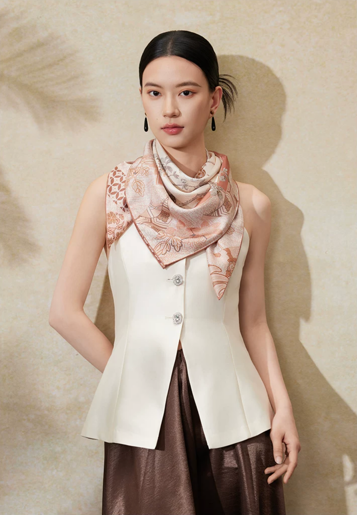 Spring Window Double-Sided Printed Mulberry Silk Square Scarf