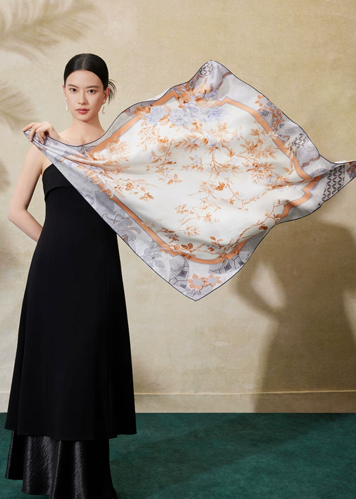Spring Window Double-Sided Printed Mulberry Silk Square Scarf
