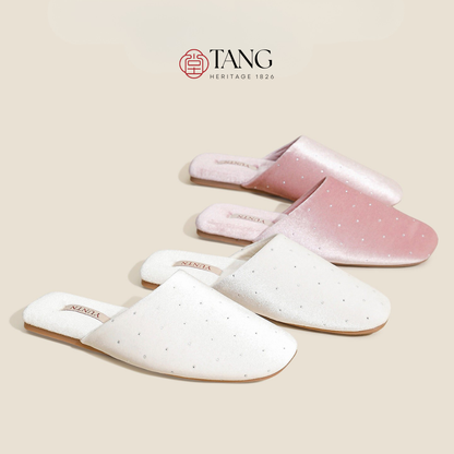 Stardust Velvet Rhinestone Women Indoor Slipper