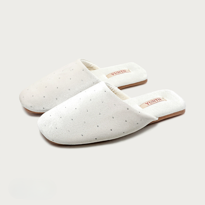 Stardust Velvet Rhinestone Women Indoor Slipper
